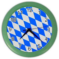 Pattern Geometric Wallpaper White Blue Color Wall Clock