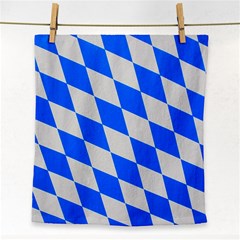 Pattern Geometric Wallpaper White Blue Face Towel by Pakrebo