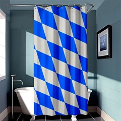 Pattern Geometric Wallpaper White Blue Shower Curtain 36  X 72  (stall)  by Pakrebo