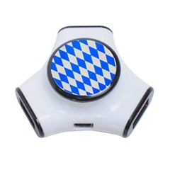 Pattern Geometric Wallpaper White Blue 3-port Usb Hub by Pakrebo