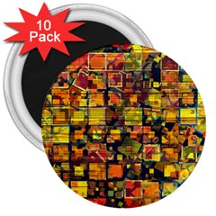 Color Abstract Artifact Pixel 3  Magnets (10 Pack)  by Pakrebo