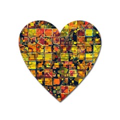 Color Abstract Artifact Pixel Heart Magnet by Pakrebo