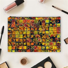 Color Abstract Artifact Pixel Cosmetic Bag (large) by Pakrebo