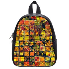 Color Abstract Artifact Pixel School Bag (small) by Pakrebo