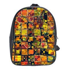 Color Abstract Artifact Pixel School Bag (xl) by Pakrebo