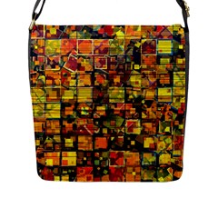 Color Abstract Artifact Pixel Flap Closure Messenger Bag (l) by Pakrebo