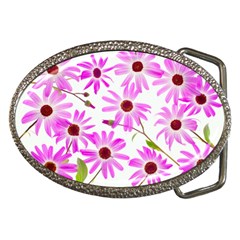 Pink Purple Daisies Design Flowers Belt Buckles by Pakrebo