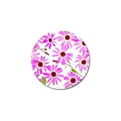 Pink Purple Daisies Design Flowers Golf Ball Marker by Pakrebo