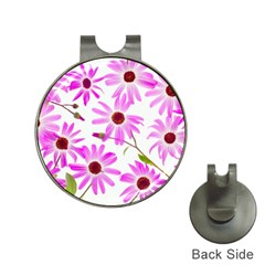 Pink Purple Daisies Design Flowers Hat Clips With Golf Markers by Pakrebo