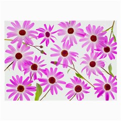 Pink Purple Daisies Design Flowers Large Glasses Cloth by Pakrebo