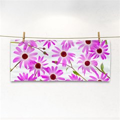 Pink Purple Daisies Design Flowers Hand Towel by Pakrebo