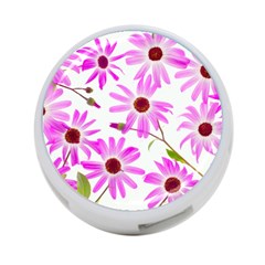 Pink Purple Daisies Design Flowers 4-port Usb Hub (one Side) by Pakrebo