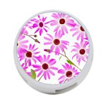 Pink Purple Daisies Design Flowers 4-Port USB Hub (One Side) Front