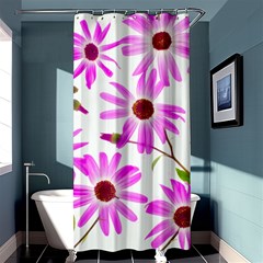 Pink Purple Daisies Design Flowers Shower Curtain 36  X 72  (stall)  by Pakrebo