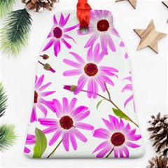 Pink Purple Daisies Design Flowers Ornament (bell) by Pakrebo