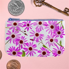 Pink Purple Daisies Design Flowers Large Coin Purse by Pakrebo