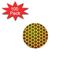 Digital Art Art Artwork Abstract Yellow 1  Mini Buttons (100 Pack)  by Pakrebo