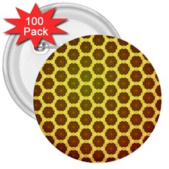 Digital Art Art Artwork Abstract Yellow 3  Buttons (100 Pack)  by Pakrebo