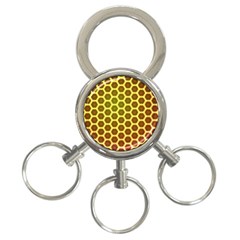 Digital Art Art Artwork Abstract Yellow 3-ring Key Chain by Pakrebo