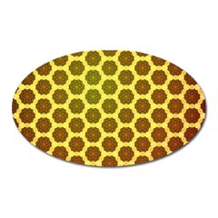 Digital Art Art Artwork Abstract Yellow Oval Magnet by Pakrebo