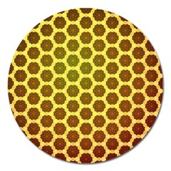 Digital Art Art Artwork Abstract Yellow Magnet 5  (round) by Pakrebo