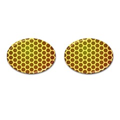 Digital Art Art Artwork Abstract Yellow Cufflinks (oval) by Pakrebo