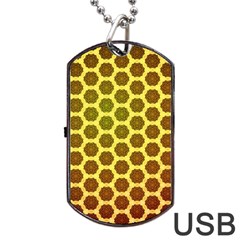 Digital Art Art Artwork Abstract Yellow Dog Tag Usb Flash (two Sides) by Pakrebo