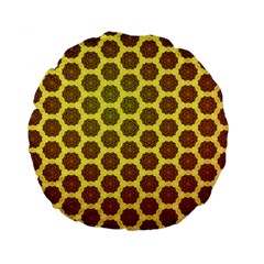 Digital Art Art Artwork Abstract Yellow Standard 15  Premium Round Cushions by Pakrebo