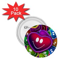 Heart Smile Love Many Friendly 1 75  Buttons (10 Pack) by Pakrebo