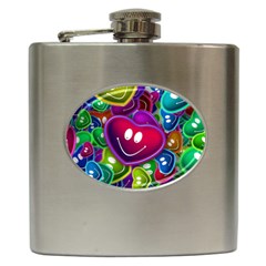 Heart Smile Love Many Friendly Hip Flask (6 Oz) by Pakrebo