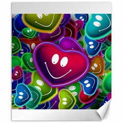 Heart Smile Love Many Friendly Canvas 8  X 10  by Pakrebo