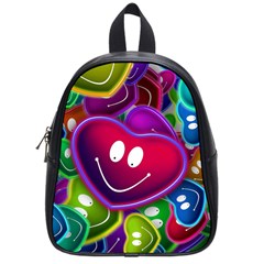 Heart Smile Love Many Friendly School Bag (small) by Pakrebo