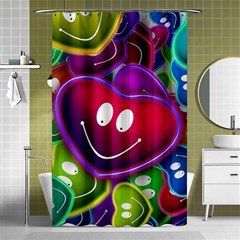 Heart Smile Love Many Friendly Shower Curtain 48  X 72  (small)  by Pakrebo