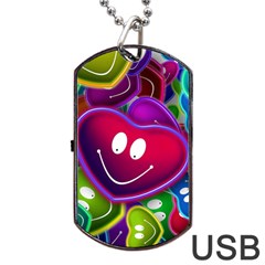 Heart Smile Love Many Friendly Dog Tag Usb Flash (two Sides) by Pakrebo