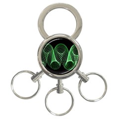 Abstract Desktop Background Green 3-ring Key Chain by Pakrebo