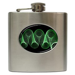 Abstract Desktop Background Green Hip Flask (6 Oz)