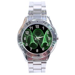 Abstract Desktop Background Green Stainless Steel Analogue Watch by Pakrebo