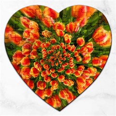 Tulips Arrangement Many Blossom Jigsaw Puzzle (heart) by Pakrebo