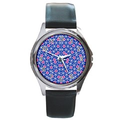 Digital Art Art Artwork Abstract Star Round Metal Watch