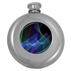 Abstract Desktop Background Round Hip Flask (5 oz)