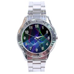 Abstract Desktop Background Stainless Steel Analogue Watch