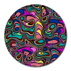 Bending Turn Distort Wave Modern Round Mousepads