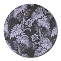 Ornament Flowers Leaf Round Mousepads