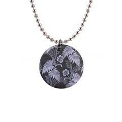 Ornament Flowers Leaf 1  Button Necklace by Pakrebo