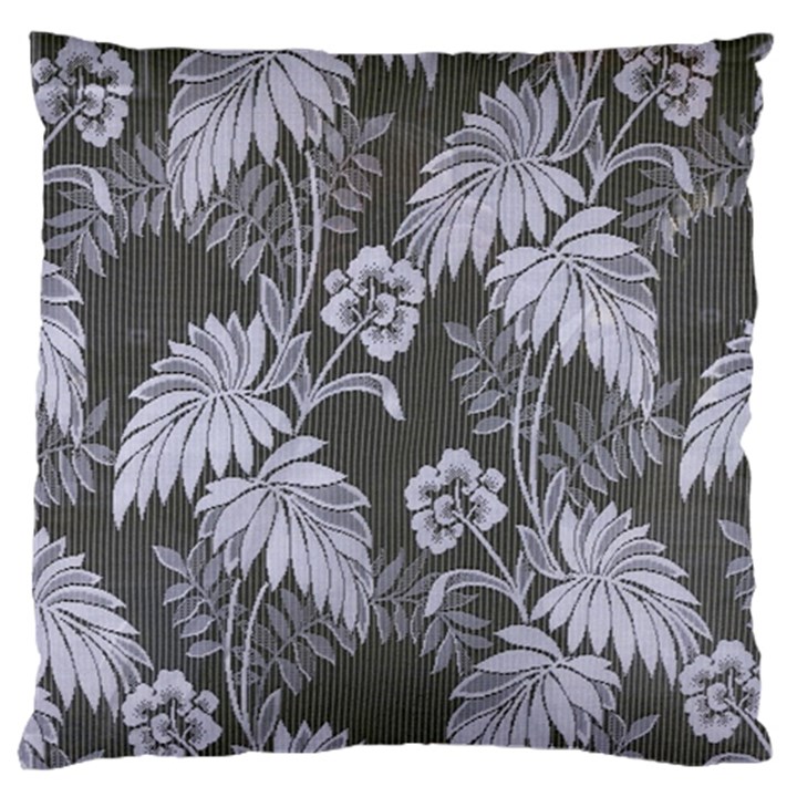 Ornament Flowers Leaf Large Flano Cushion Case (One Side)