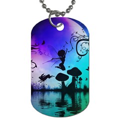 Cute Fairy Dancing In The Night Dog Tag (one Side) by FantasyWorld7