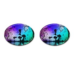 Cute Fairy Dancing In The Night Cufflinks (oval) by FantasyWorld7