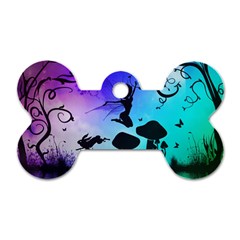 Cute Fairy Dancing In The Night Dog Tag Bone (two Sides) by FantasyWorld7