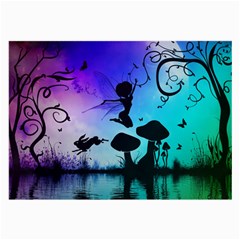 Cute Fairy Dancing In The Night Large Glasses Cloth by FantasyWorld7