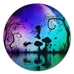 Cute Fairy Dancing In The Night Magnet 5  (round) by FantasyWorld7